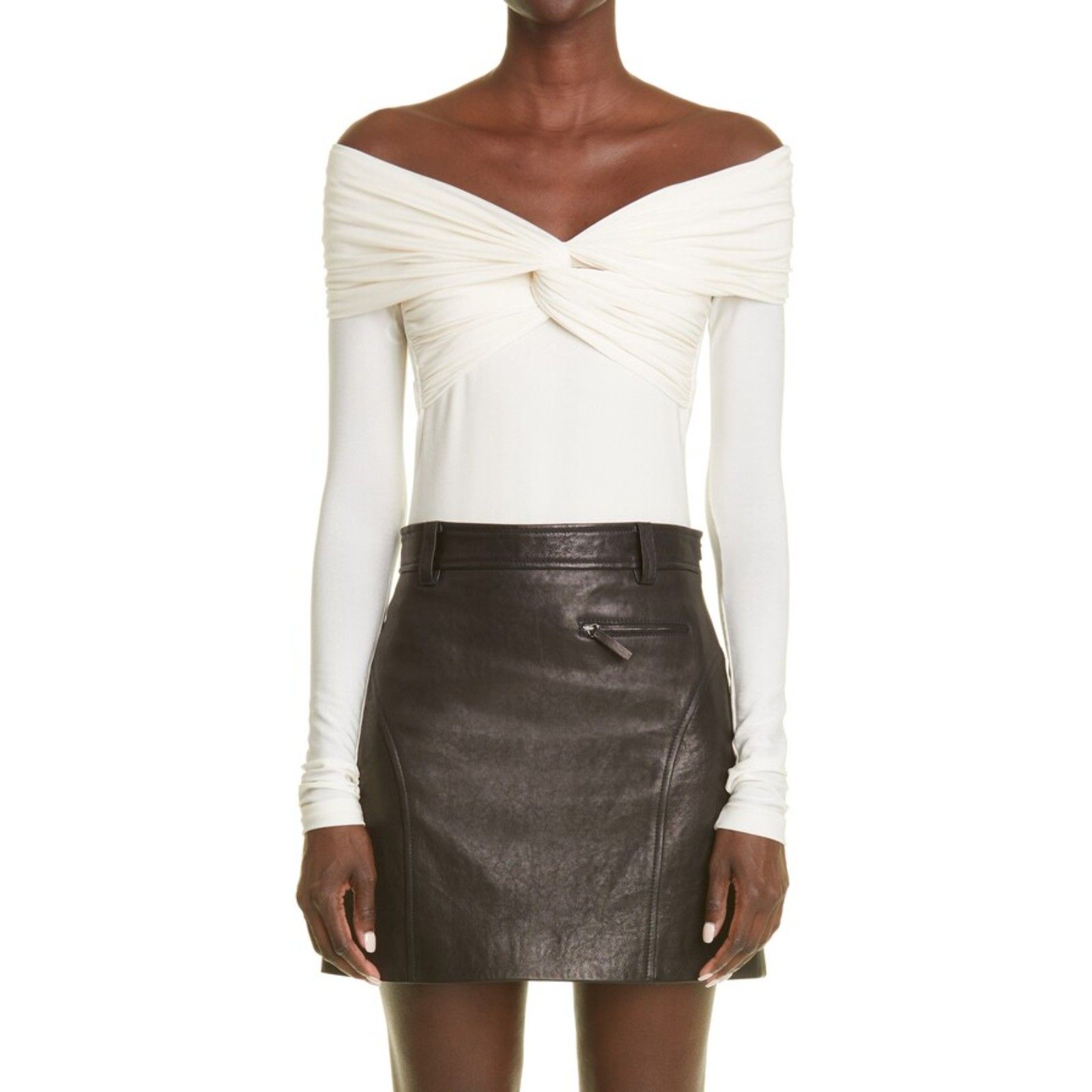 Khaite Twist Front Off The Shoulder Cut Out Bodysuit Large